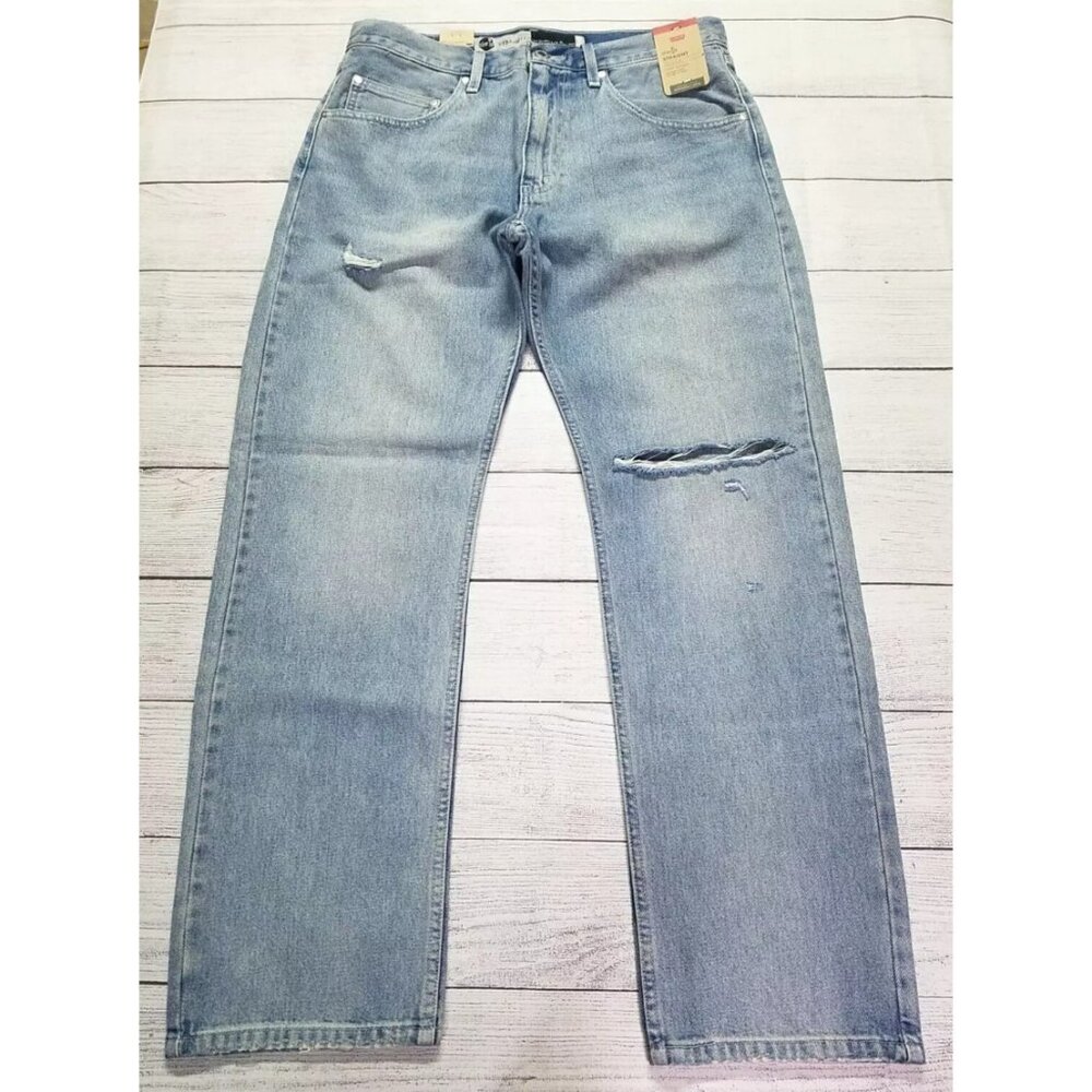 Levis SilverTab Distressed Straight Jeans Mens Size 34x32